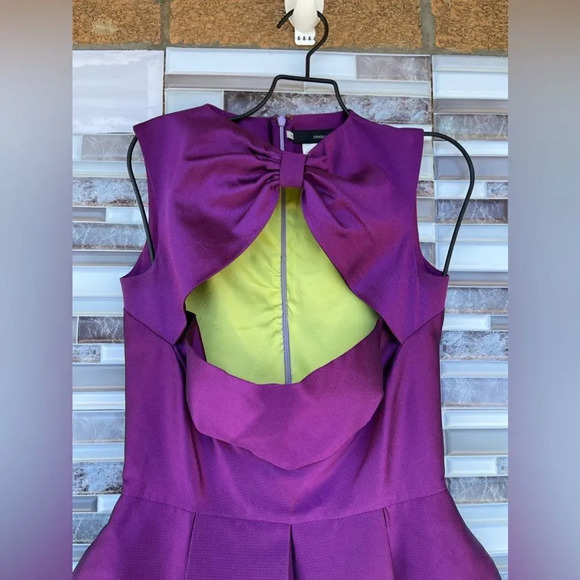 Dsquared2 purple Silk Bow Neckline Balloon Hem Dress S/40 - Picture 3 of 13